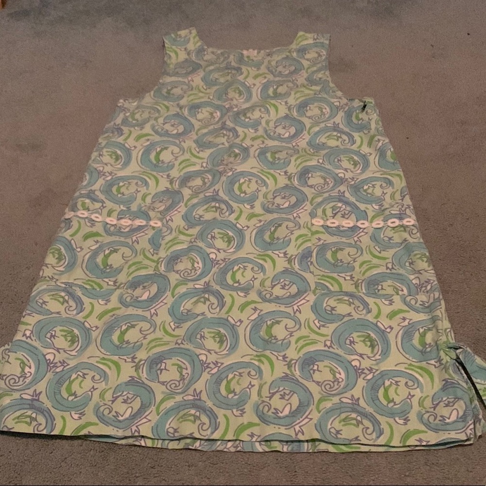 Lilly Pulitzer Kids White Label Blue and Green Dress